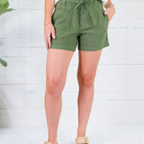 Katie Dill Linen Drawstring Shorts KUT