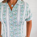 Kayla Green Floral Stripes Midi Dress THML