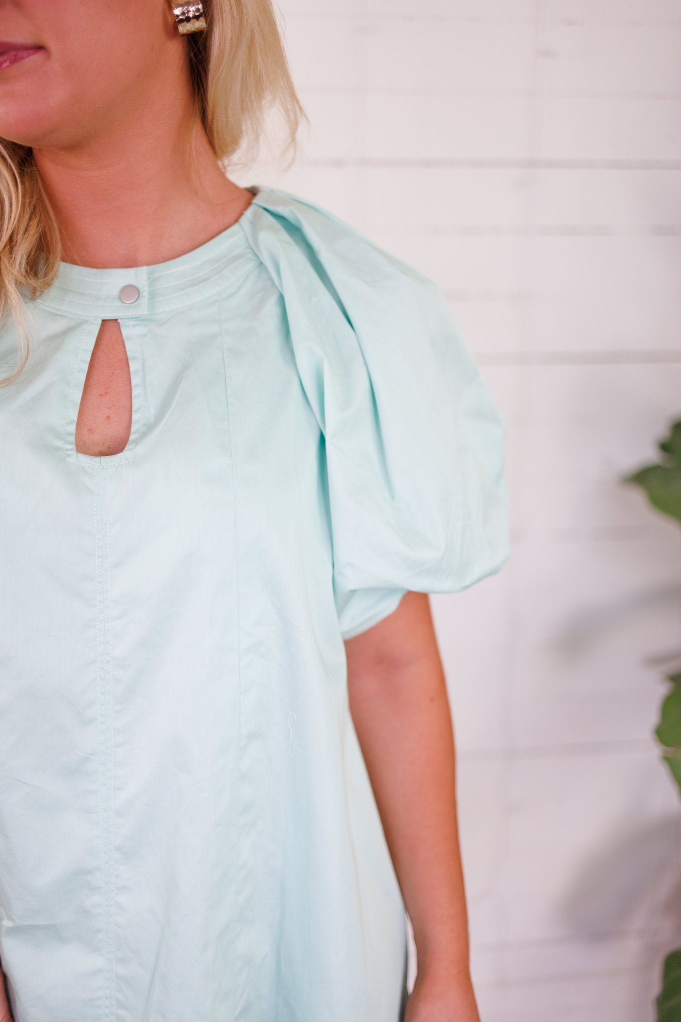 Kellie Jelly Mint Keyhole Mini Dress