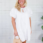 Kellie Off White Keyhole Mini Dress
