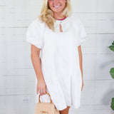 Kellie Off White Keyhole Mini Dress