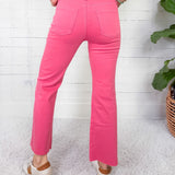 Kelsey Flamingo High Rise Ankle Flare Denim KUT
