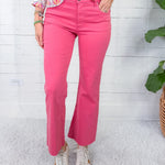 Kelsey Flamingo High Rise Ankle Flare Denim KUT
