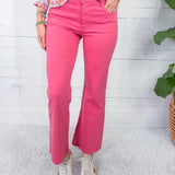 Kelsey Flamingo High Rise Ankle Flare Denim KUT