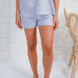 Kermit Navy Pinstripe Shorts Allie Rose 