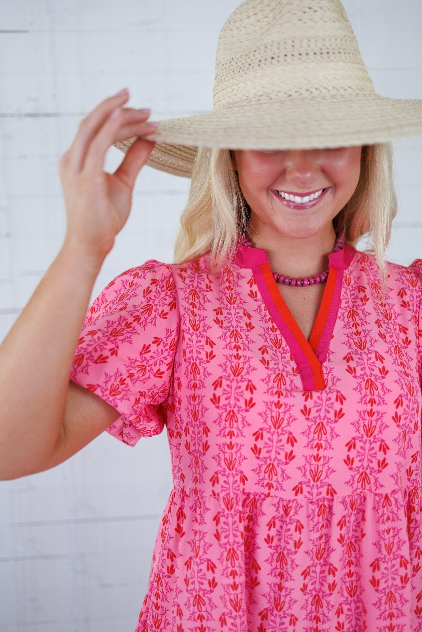 Kingsley Heirloom Vine Pink Mini Dress Mary Square