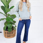 Kinsley Blue + Yellow Stripe Sweater All Row