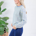 Kinsley Blue + Yellow Stripe Sweater All Row