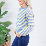 Kinsley Blue + Yellow Stripe Sweater All Row