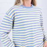 Kinsley Blue + Yellow Stripe Sweater All Row