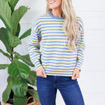Kinsley Blue + Yellow Stripe Sweater All Row