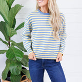 Kinsley Blue + Yellow Stripe Sweater All Row