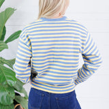 Kinsley Blue + Yellow Stripe Sweater All Row