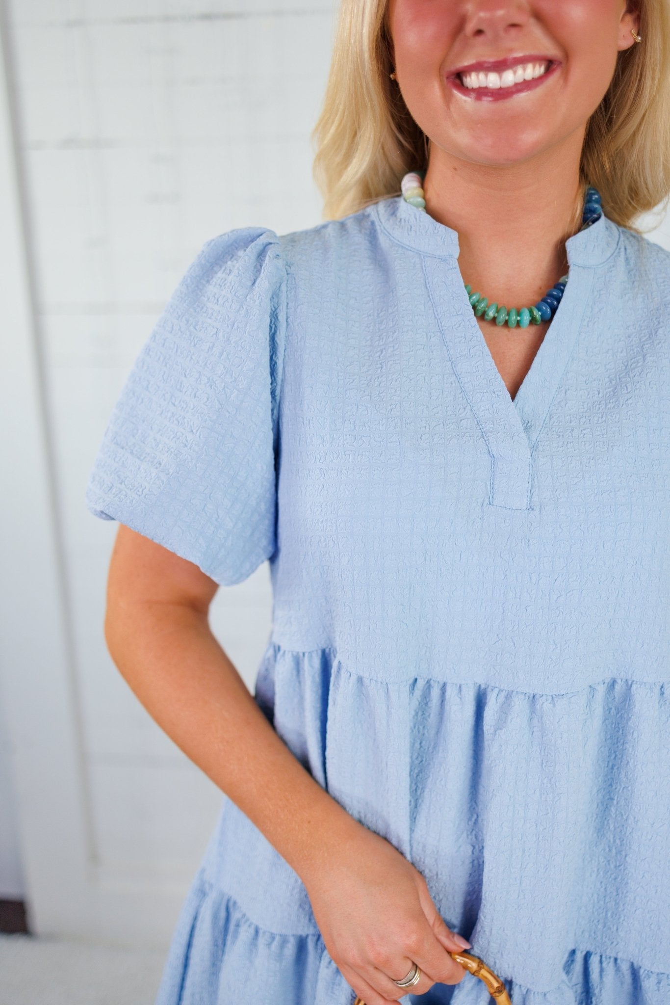 Kinsley Light Blue Mini Dress Mary Square