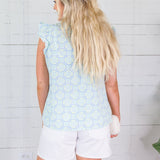 Kira Blues Mosaic Charm Top Mary Square