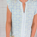 Kira Blues Mosaic Charm Top Mary Square