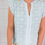 Kira Blues Mosaic Charm Top Mary Square