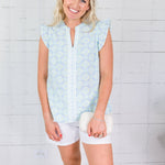 Kira Blues Mosaic Charm Top Mary Square