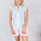 Kira Blues Mosaic Charm Top Mary Square