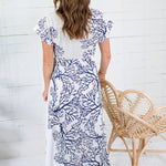 Klapp Navy + White Coral Dress BIGHIT FASHION 