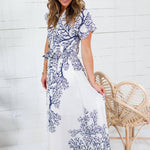 Klapp Navy + White Coral Dress BIGHIT FASHION 