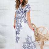 Klapp Navy + White Coral Dress BIGHIT FASHION 