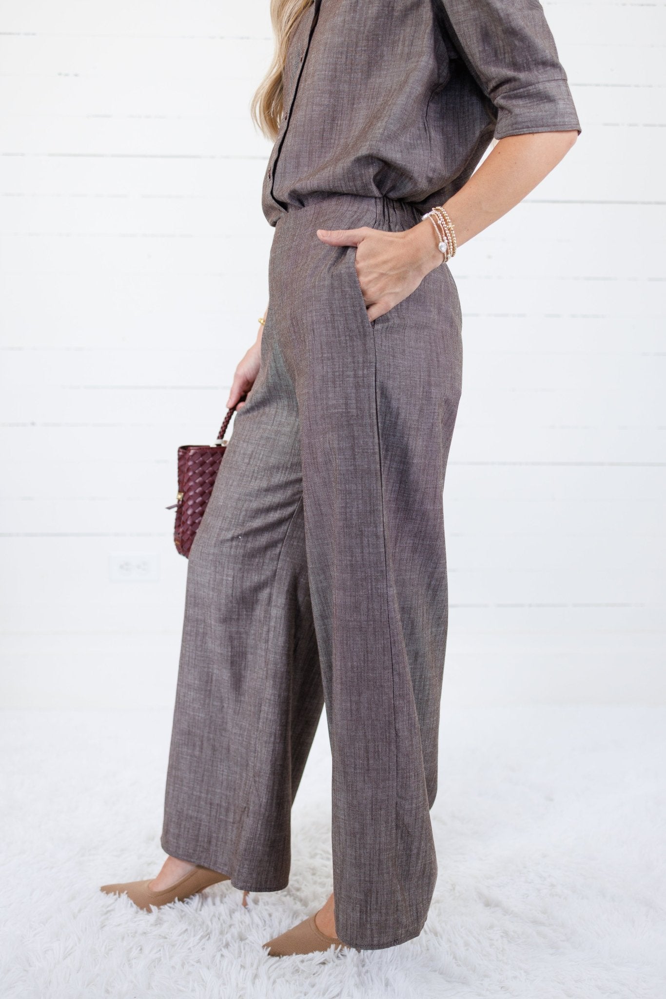 Knox Chestnut Wide Leg Pant Adrienne