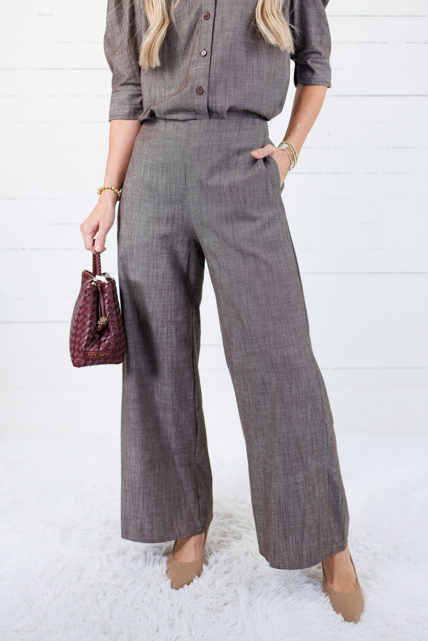 Knox Chestnut Wide Leg Pant Adrienne