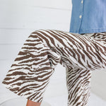 Kramer Ecru + Brown Zebra Pants Entro