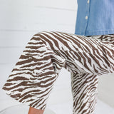 Kramer Ecru + Brown Zebra Pants Entro