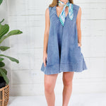 Kylie Denim Scoop Sleeveless Dress