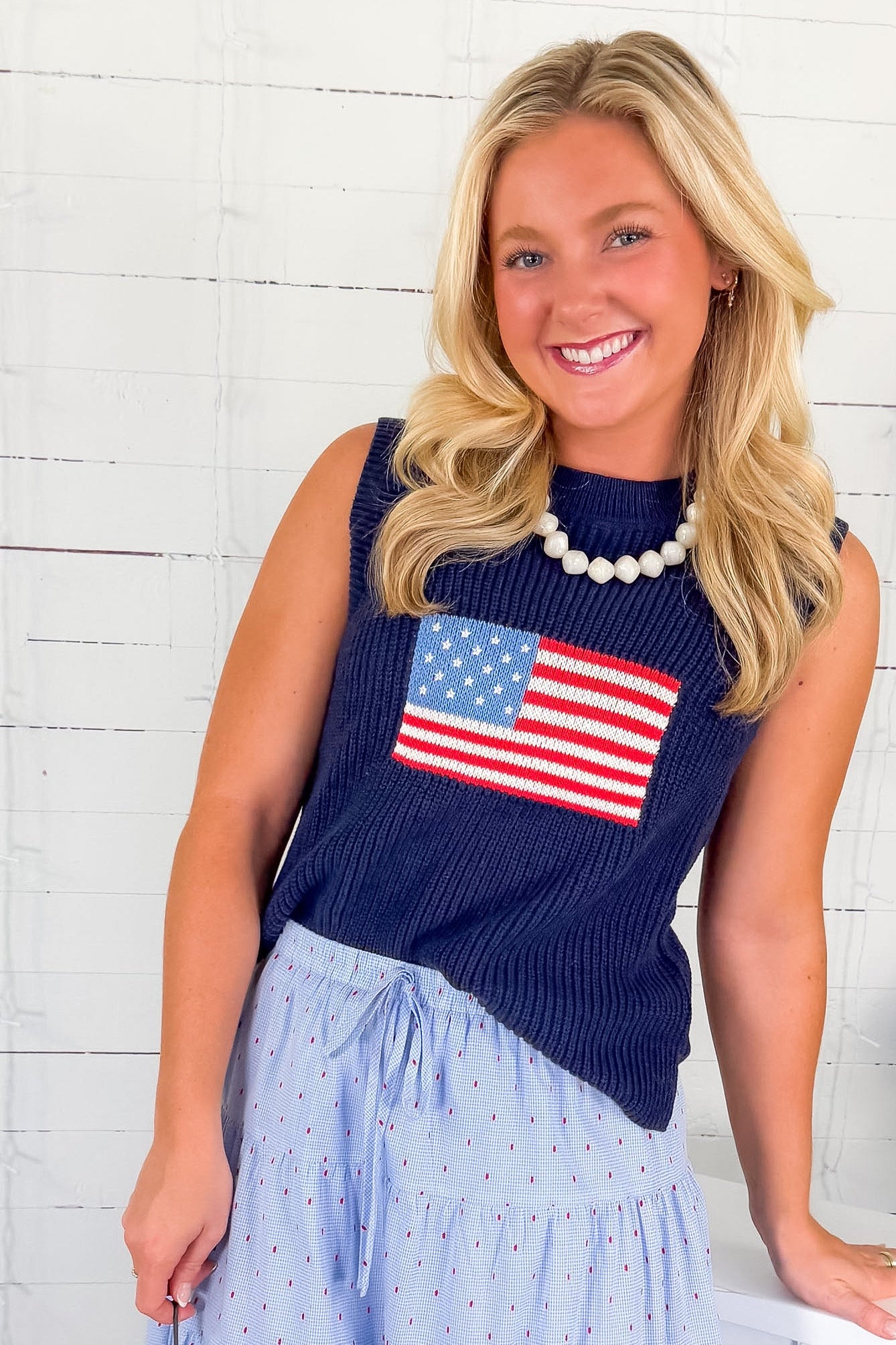 Land of Liberty Flag Sweater Buttermelon