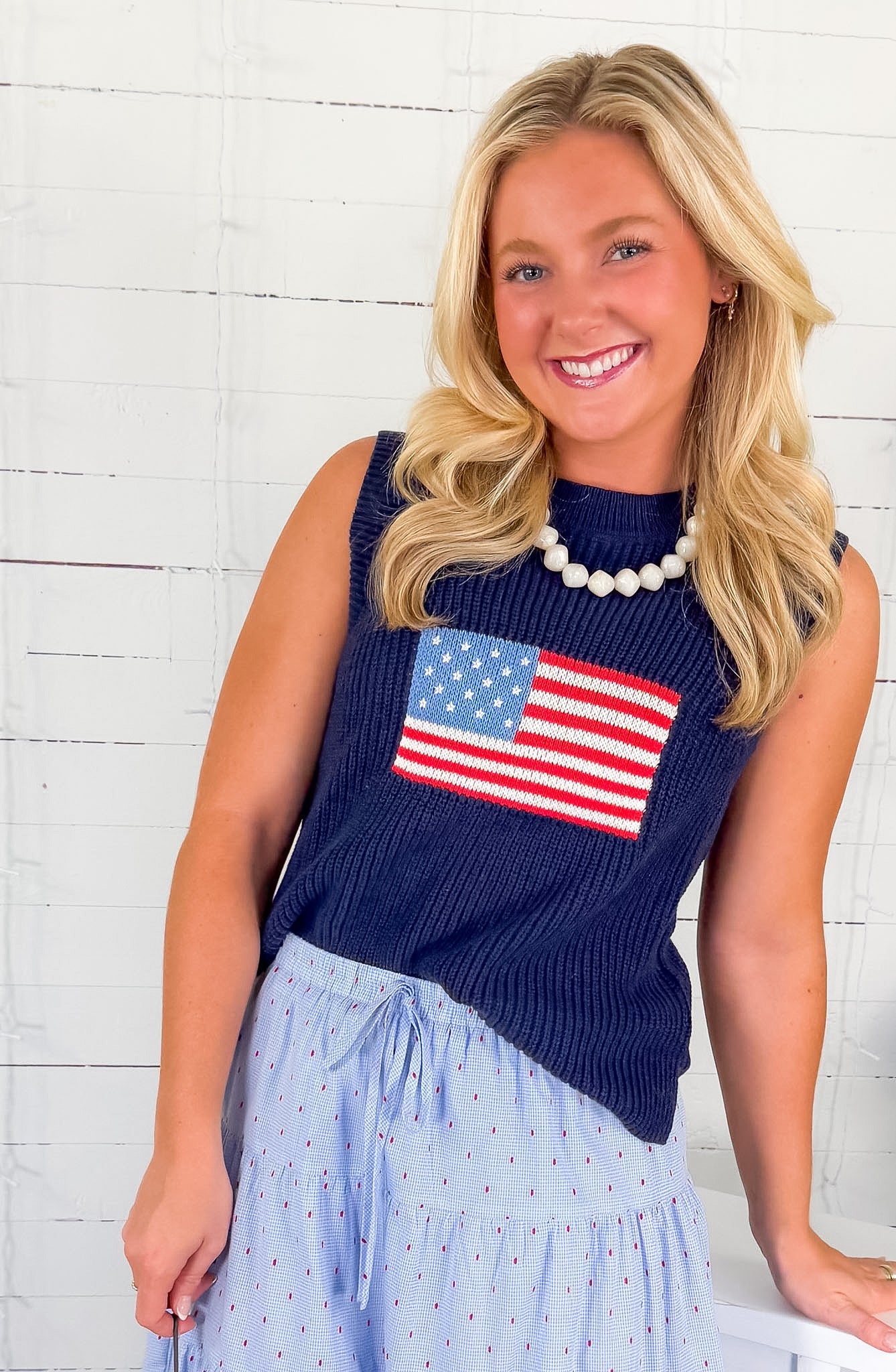 Land of Liberty Flag Sweater Buttermelon