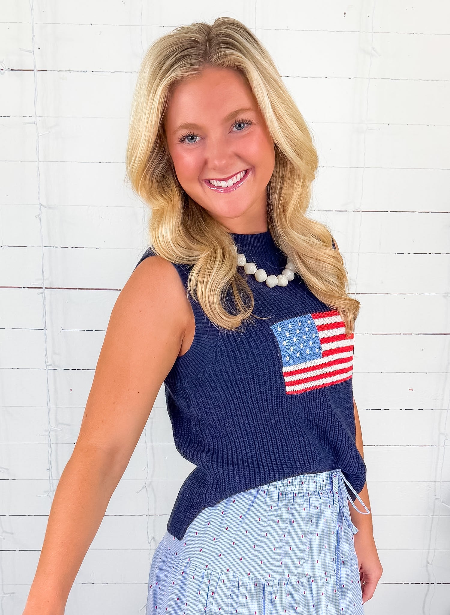 Land of Liberty Flag Sweater Buttermelon