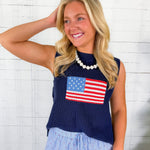 Land of Liberty Flag Sweater Buttermelon