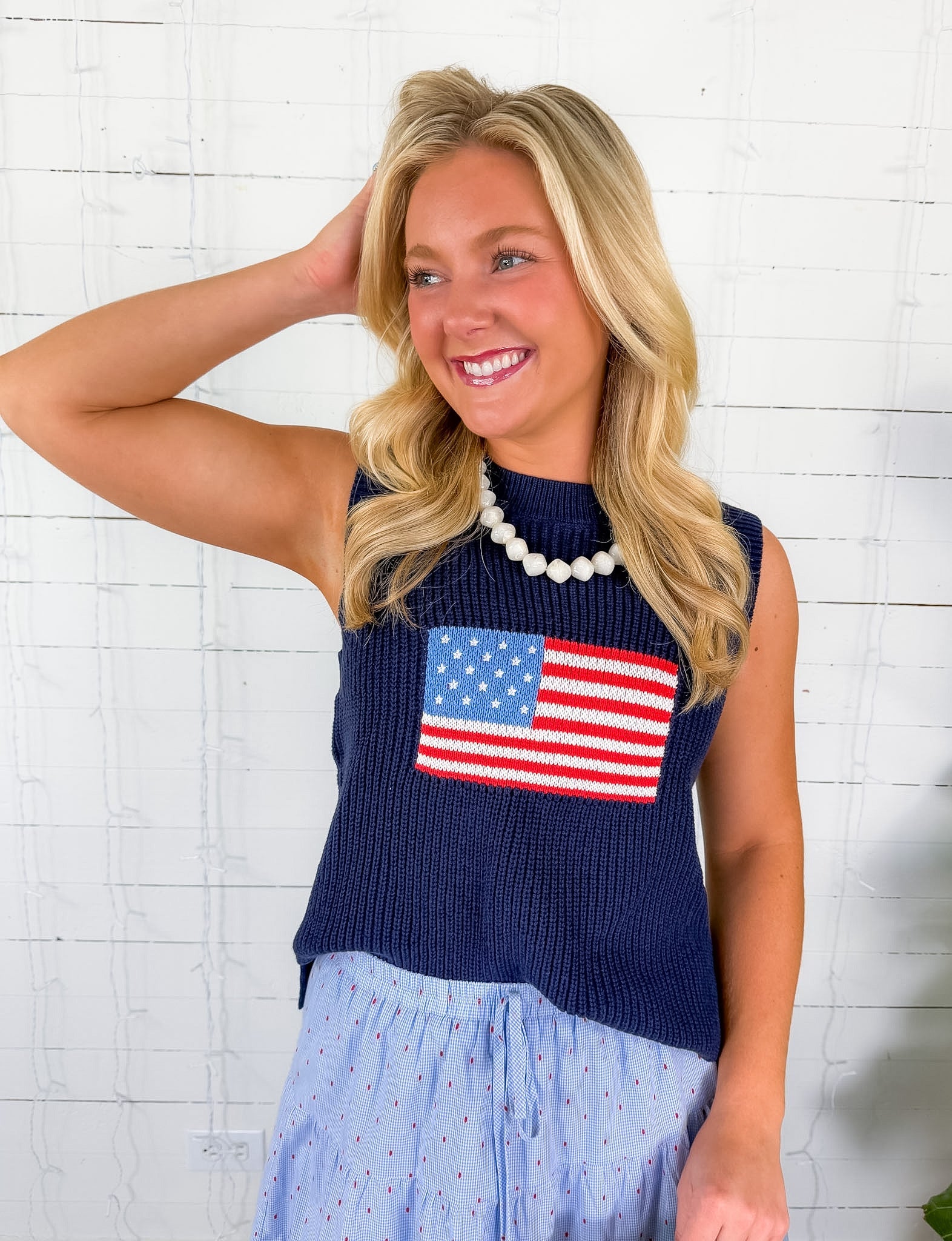 Land of Liberty Flag Sweater Buttermelon