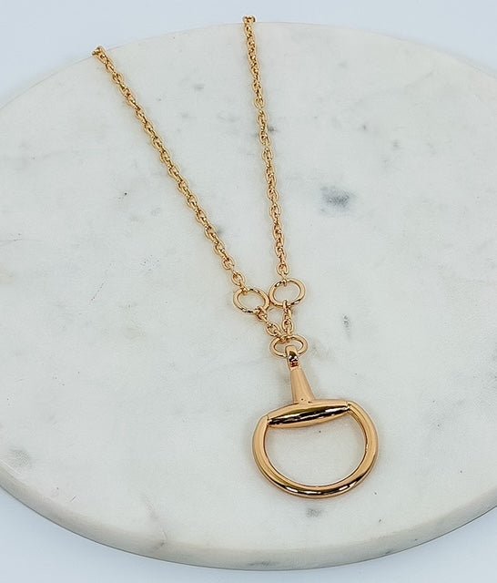 Large Horsebit Gold Chain Necklace - A3 Accessories - Jewelry - Clover + Bee