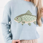 Laurel Dusty Blue Fish Sweater Wishlist