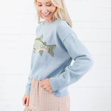 Laurel Dusty Blue Fish Sweater Wishlist