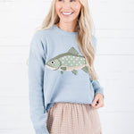 Laurel Dusty Blue Fish Sweater Wishlist