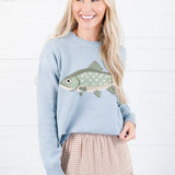Laurel Dusty Blue Fish Sweater Wishlist