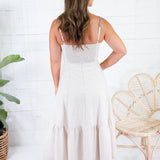 Lauren Latte Linen Midi Dress