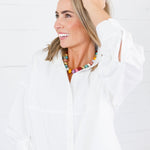 Lauren White Button Top Brad & Rena