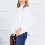 Lauren White Button Top Brad & Rena