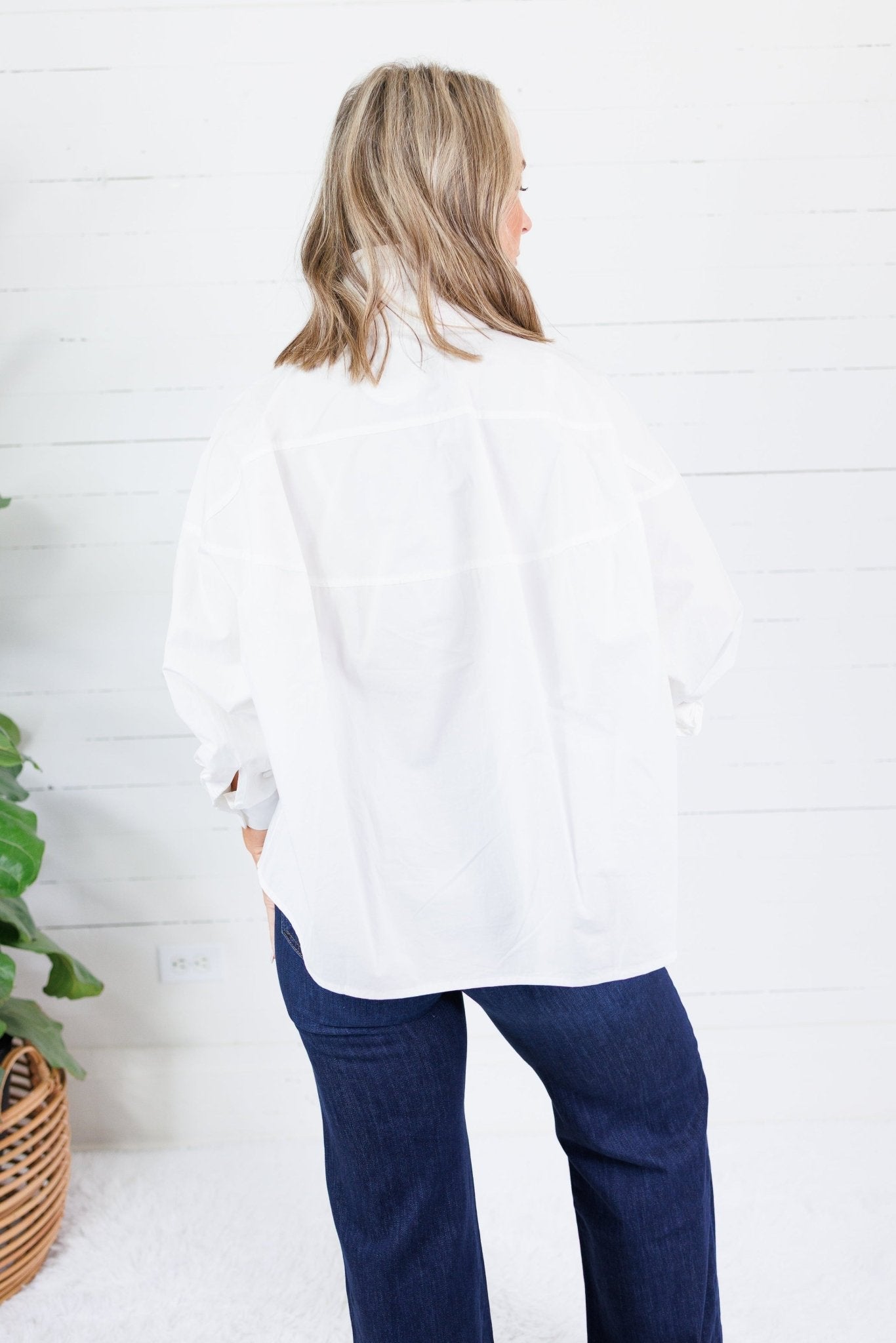 Lauren White Button Top Brad & Rena