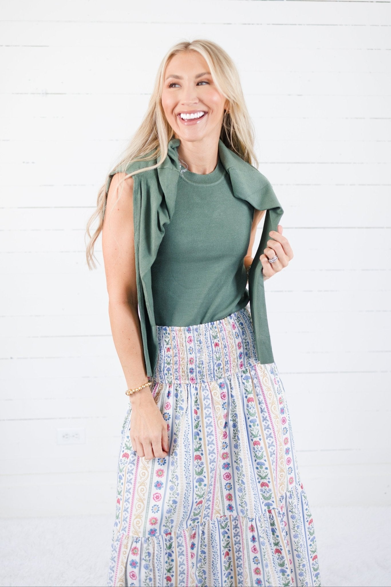 Leah Spruce Ultra Soft Crewneck Cardigan Be Cool