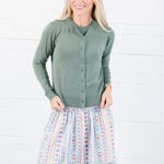 Leah Spruce Ultra Soft Crewneck Cardigan Be Cool