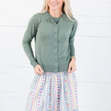 Leah Spruce Ultra Soft Crewneck Cardigan Be Cool