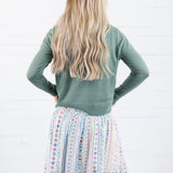 Leah Spruce Ultra Soft Crewneck Cardigan Be Cool