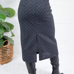 Leigh Charcoal Dottie Pencil Skirt Compania Fantastica